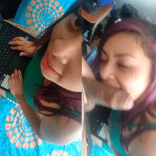 Convencendo a amiga a chupar o pau enquanto estuda