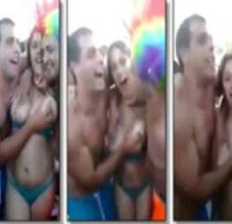 Putaria carnaval mulher pagando boquete atrás do bloco de carnaval