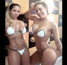 Mulher melão e dayse brucieri rebolando de biquíni de fita